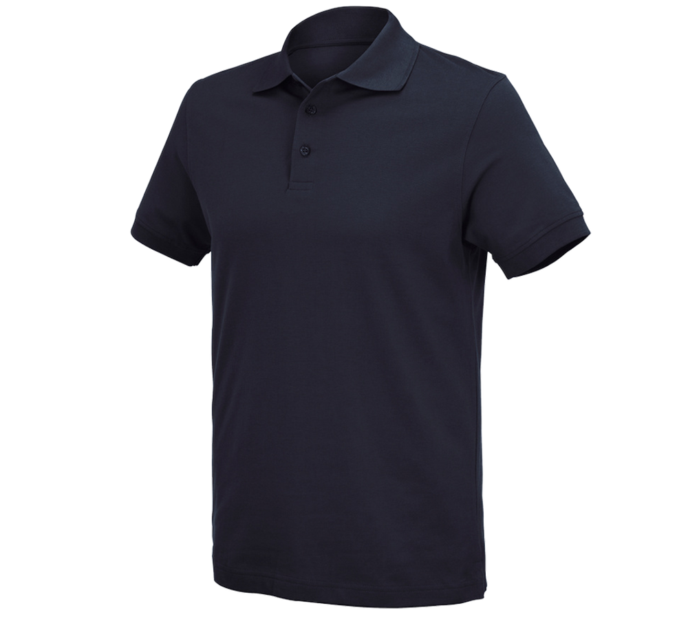 T-Shirts, Pullover & Skjorter: e.s. Polo-Shirt cotton Deluxe + mørkeblå