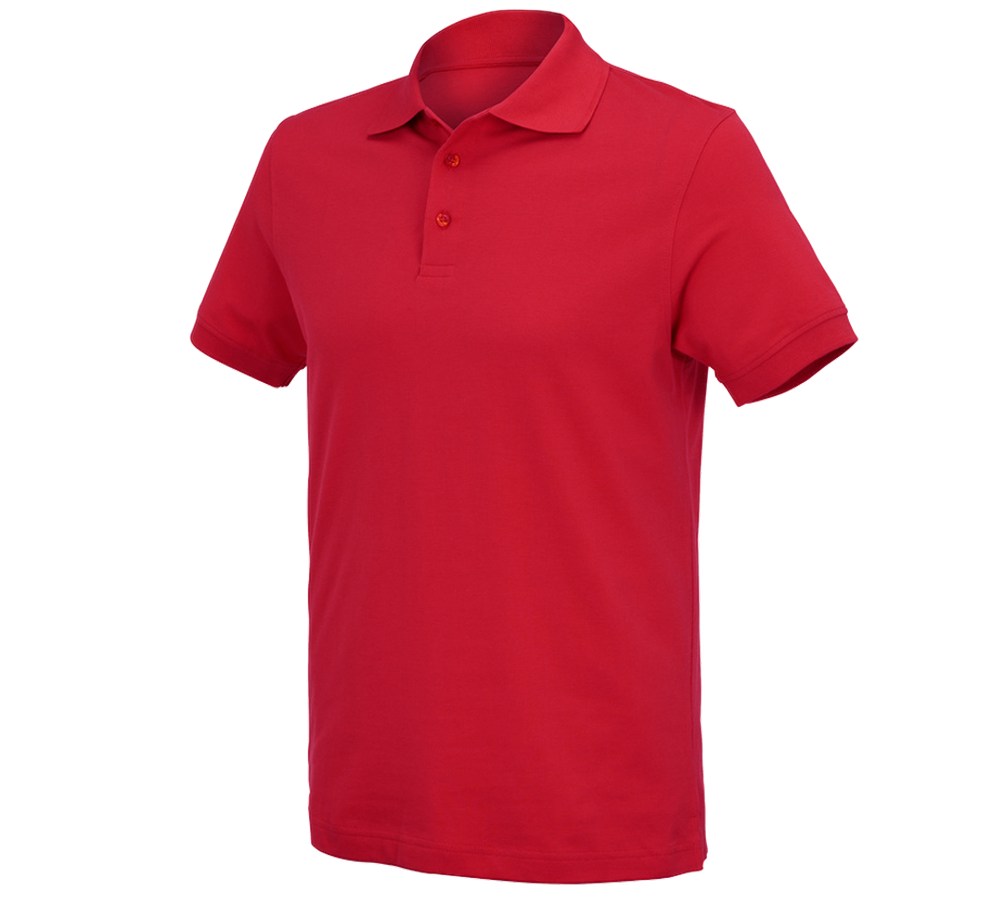 T-Shirts, Pullover & Skjorter: e.s. Polo-Shirt cotton Deluxe + ildrød