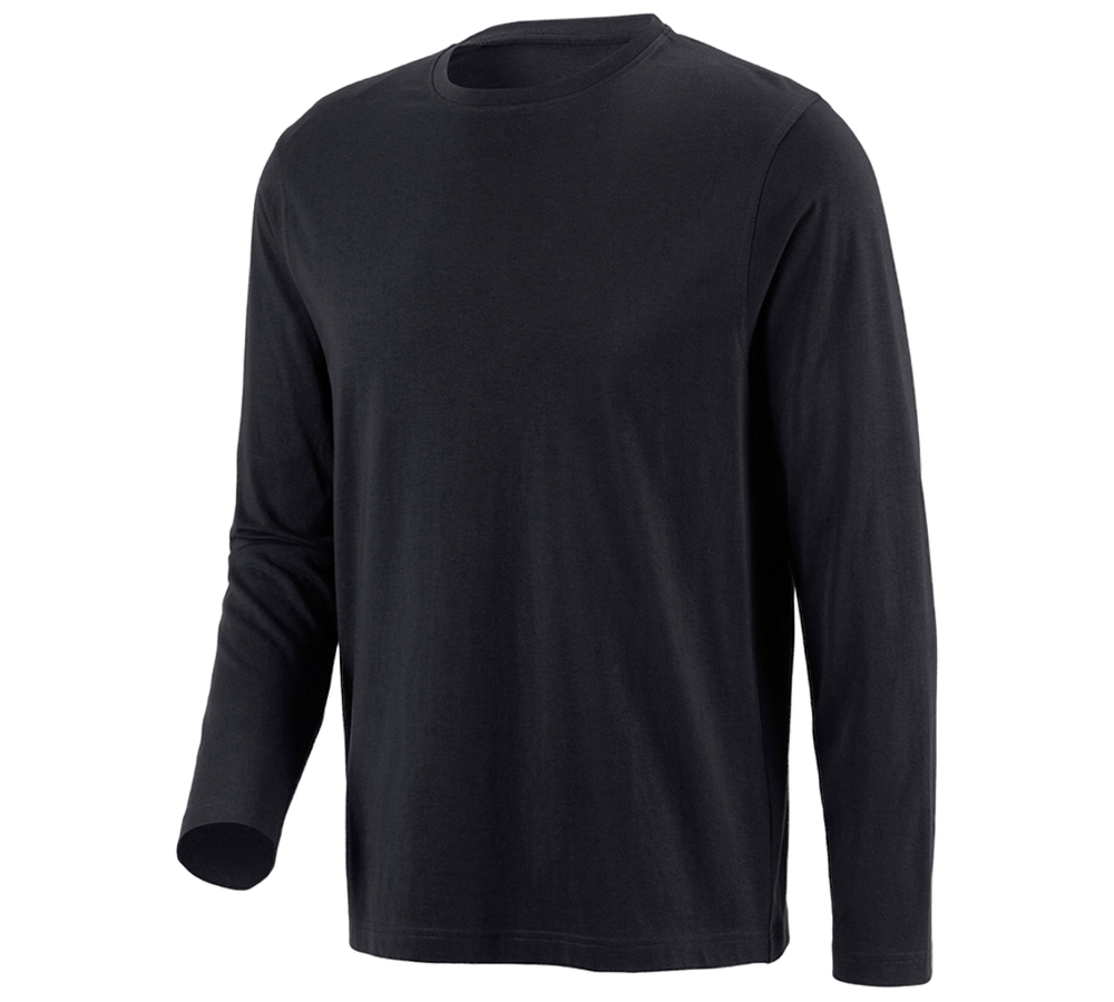 T-Shirts, Pullover & Skjorter: e.s. Longsleeve cotton + sort