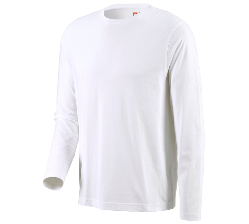 T-Shirts, Pullover & Skjorter: e.s. Longsleeve cotton + hvid
