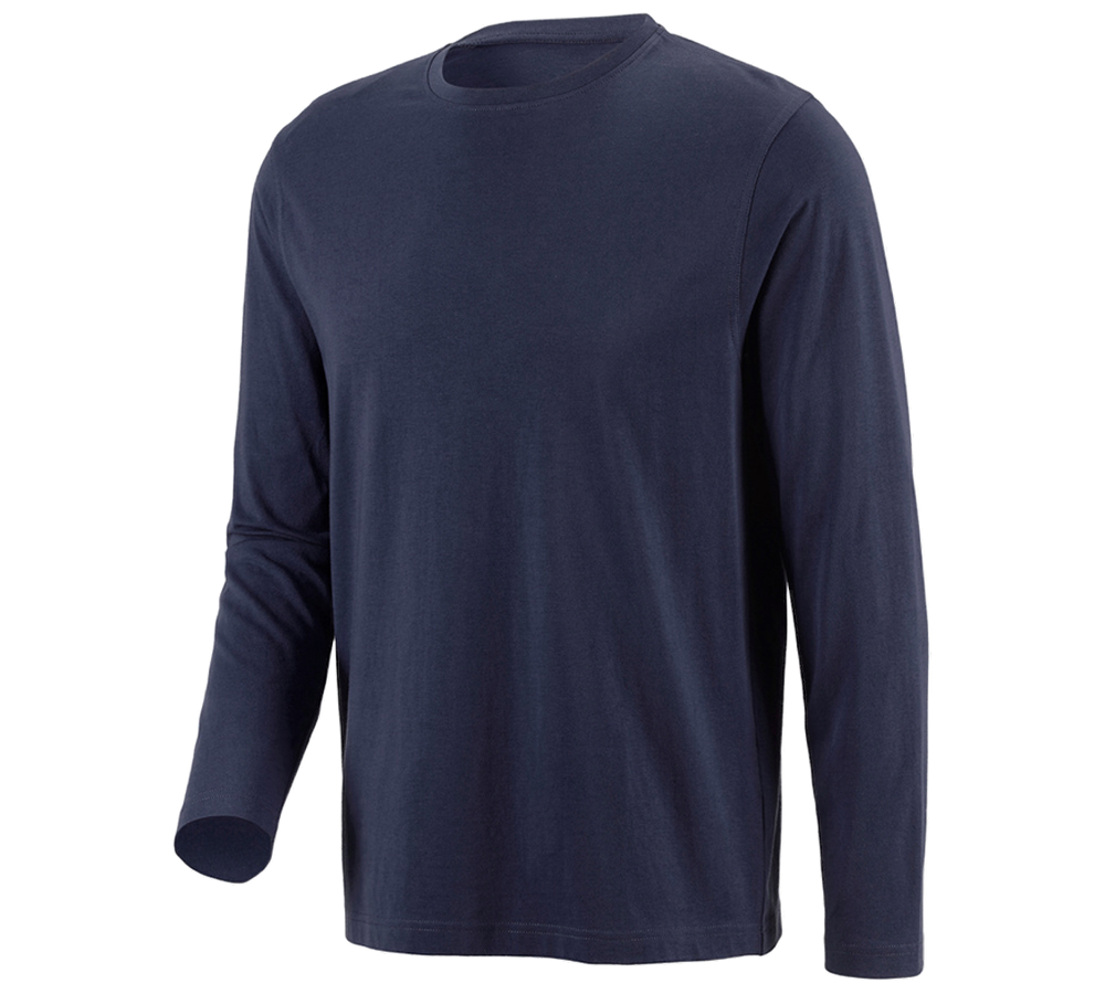 T-Shirts, Pullover & Skjorter: e.s. Longsleeve cotton + mørkeblå