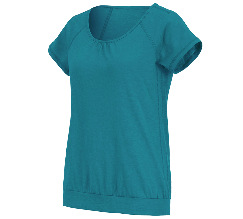 T-Shirts, Pullover & Skjorter: e.s. T-Shirt cotton slub, damer + ocean