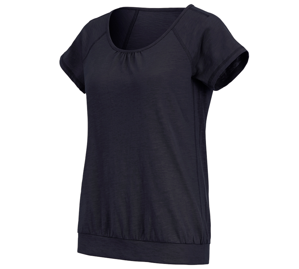 T-Shirts, Pullover & Skjorter: e.s. T-Shirt cotton slub, damer + mørkeblå