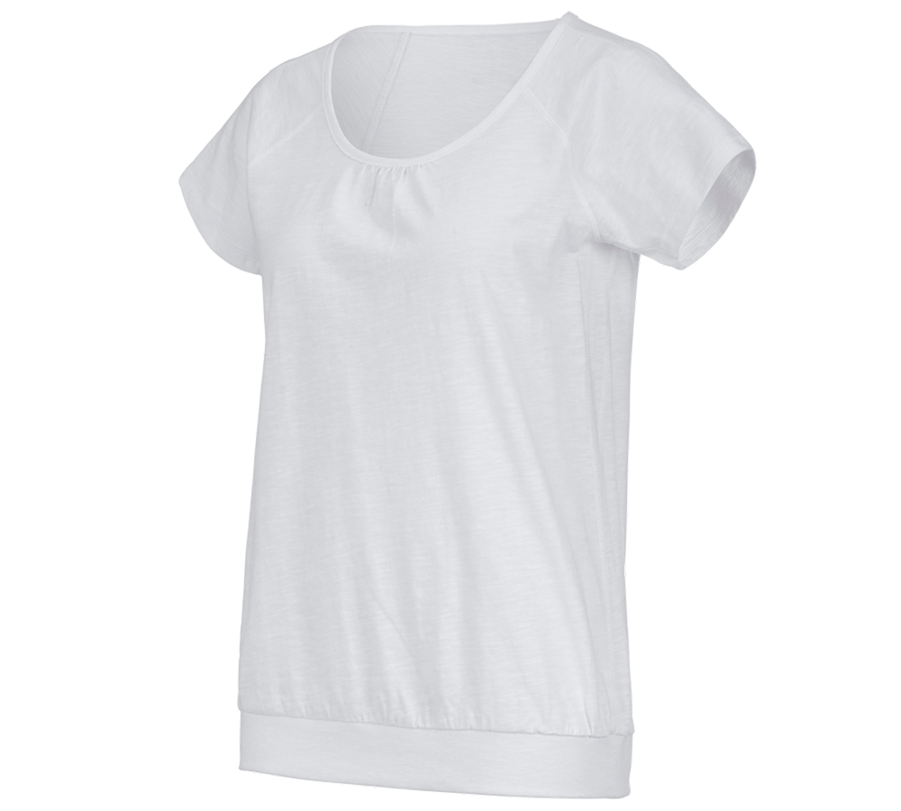 T-Shirts, Pullover & Skjorter: e.s. T-Shirt cotton slub, damer + hvid