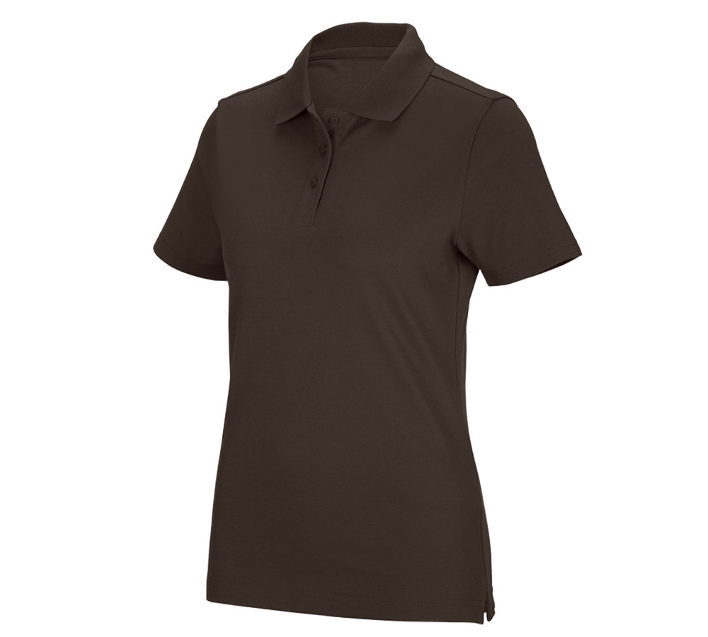 T-Shirts, Pullover & Skjorter: e.s. funktions poloshirt poly cotton, damer + kastanje