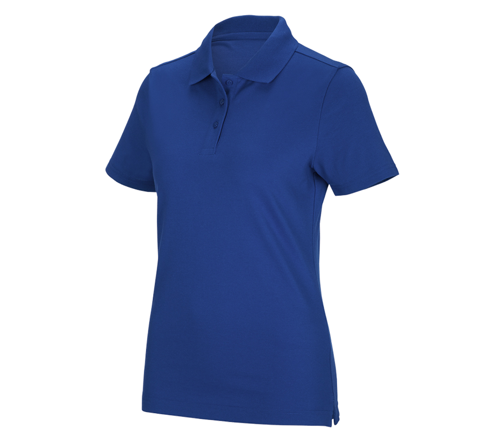 T-Shirts, Pullover & Skjorter: e.s. funktions poloshirt poly cotton, damer + kornblå