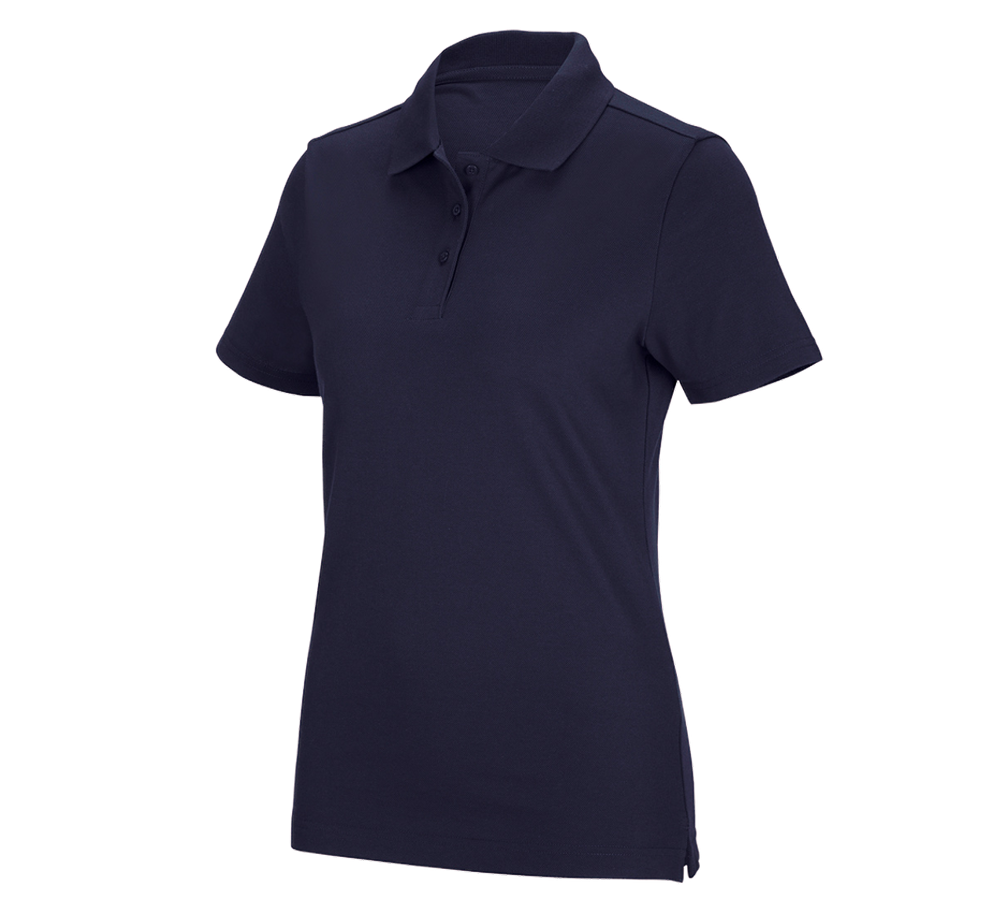 T-Shirts, Pullover & Skjorter: e.s. funktions poloshirt poly cotton, damer + mørkeblå