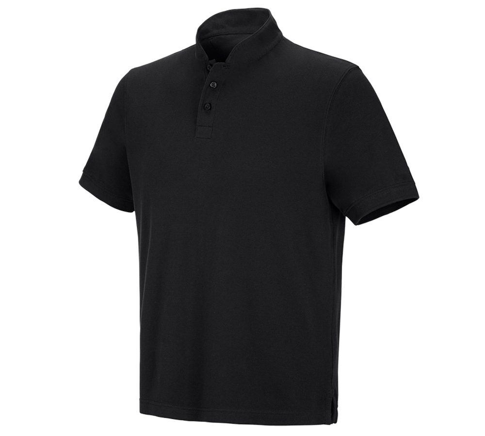 T-Shirts, Pullover & Skjorter: e.s. polo-shirt cotton Mandarin + sort