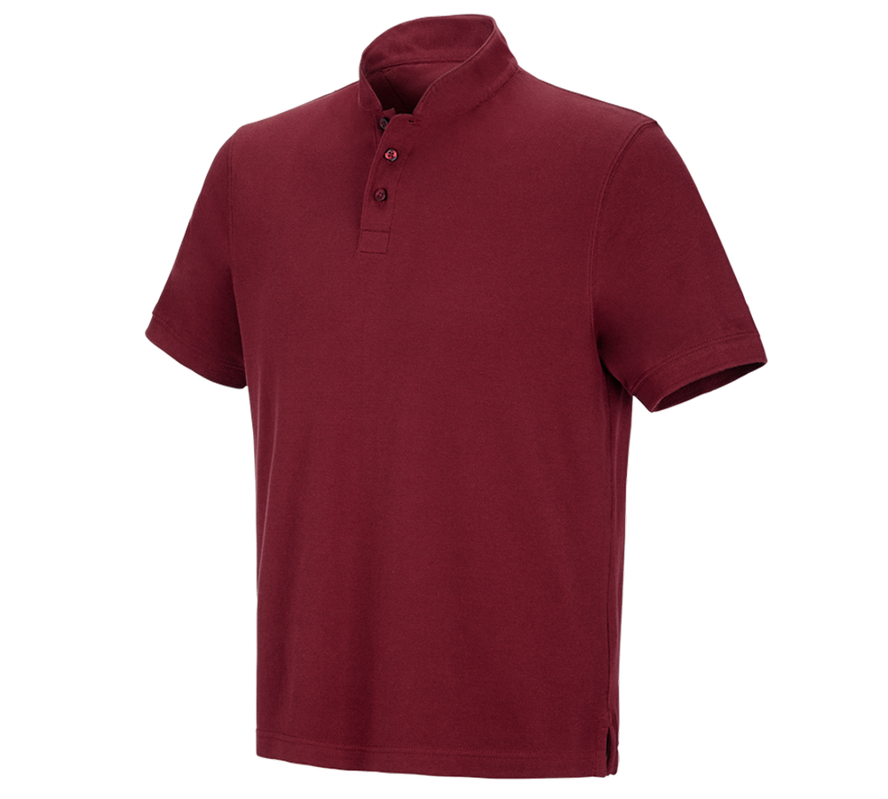 T-Shirts, Pullover & Skjorter: e.s. polo-shirt cotton Mandarin + rubin
