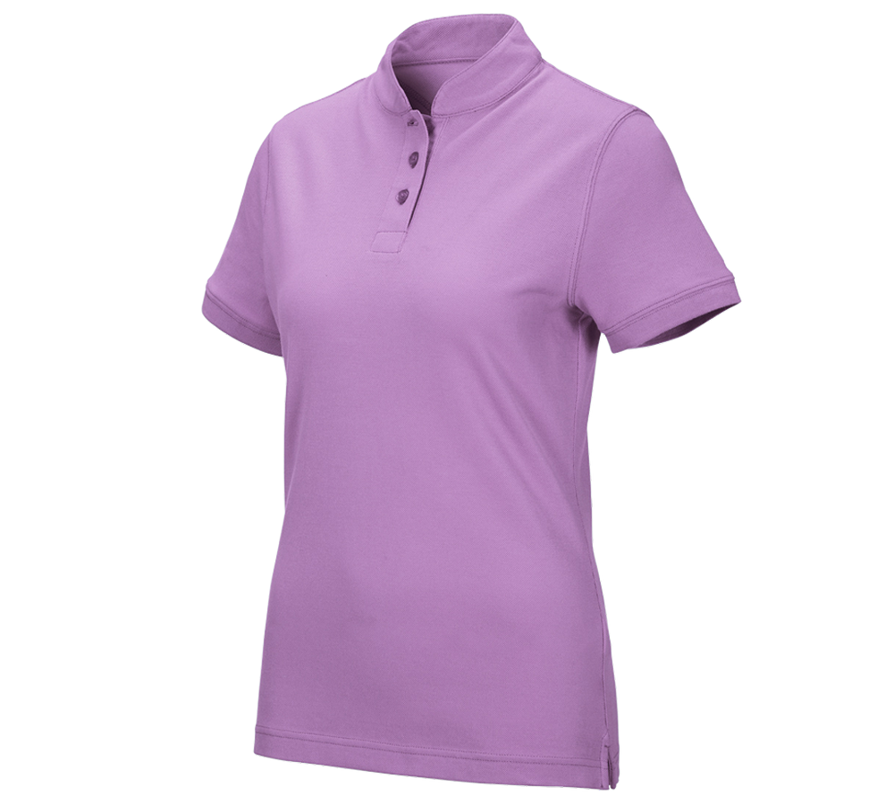 Gardening / Forestry / Farming: e.s. Polo shirt cotton Mandarin, ladies' + lavender