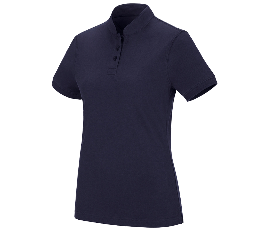 Plumbers / Installers: e.s. Polo shirt cotton Mandarin, ladies' + navy