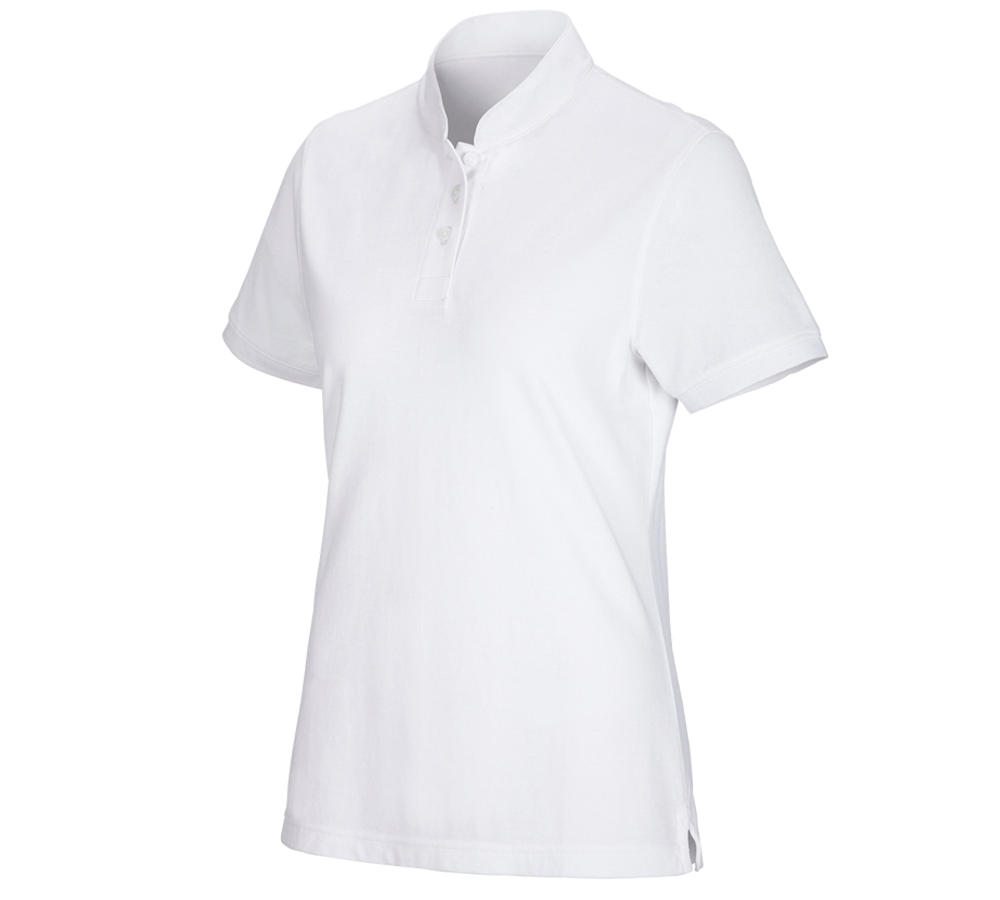 Joiners / Carpenters: e.s. Polo shirt cotton Mandarin, ladies' + white