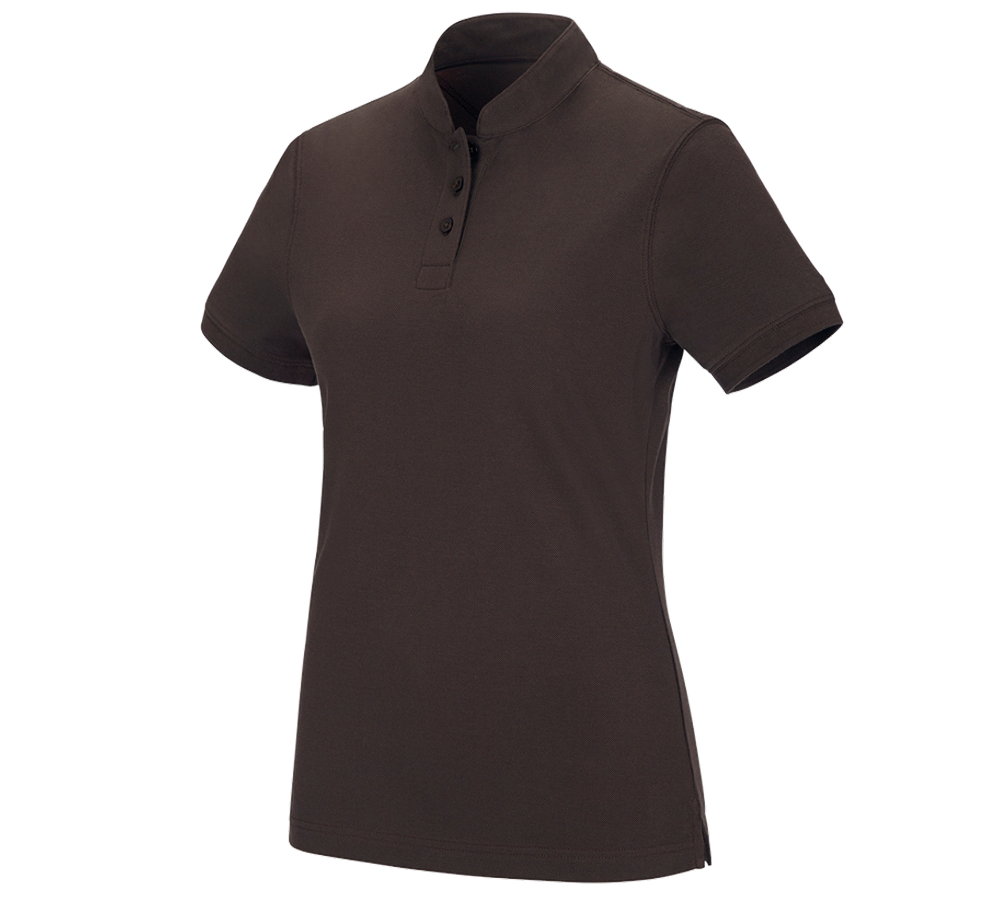 Joiners / Carpenters: e.s. Polo shirt cotton Mandarin, ladies' + chestnut