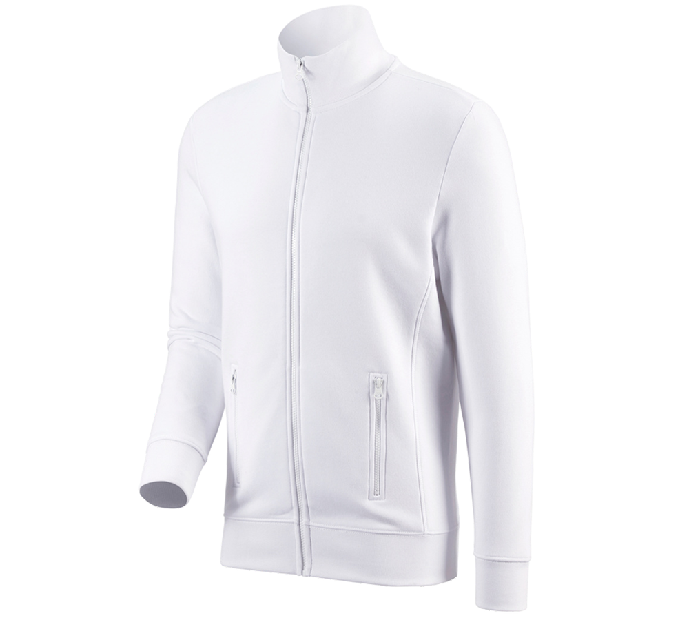 Shirts, Pullover & more: e.s. Sweat jacket poly cotton + white