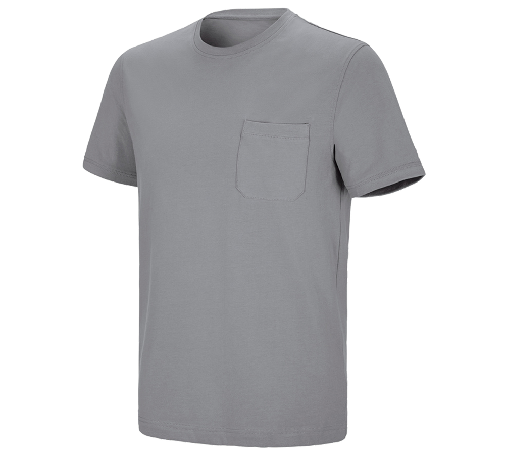 T-Shirts, Pullover & Skjorter: e.s. T-shirt cotton stretch Pocket + platin
