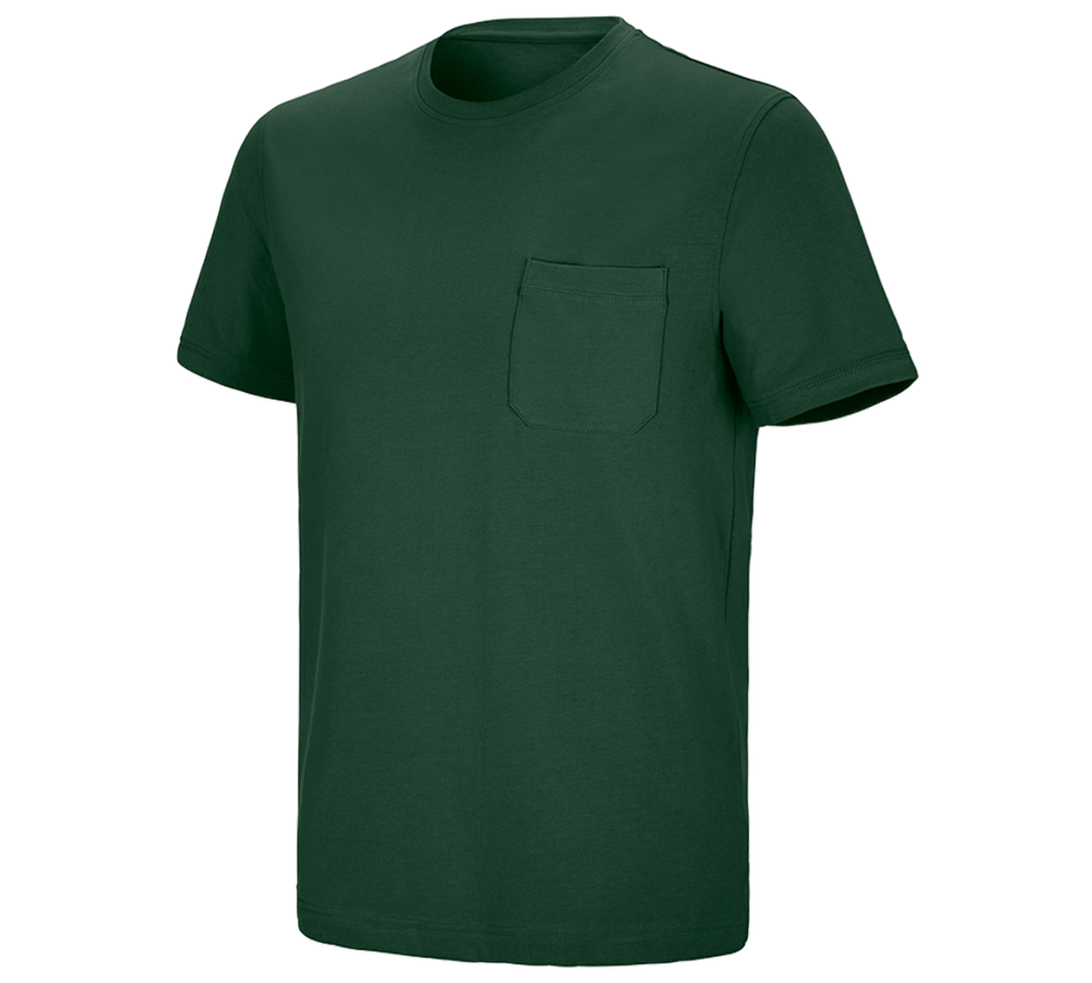 Emner: e.s. T-shirt cotton stretch Pocket + grøn