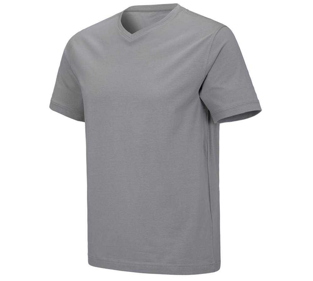 T-Shirts, Pullover & Skjorter: e.s. T-shirt cotton stretch V-Neck + platin