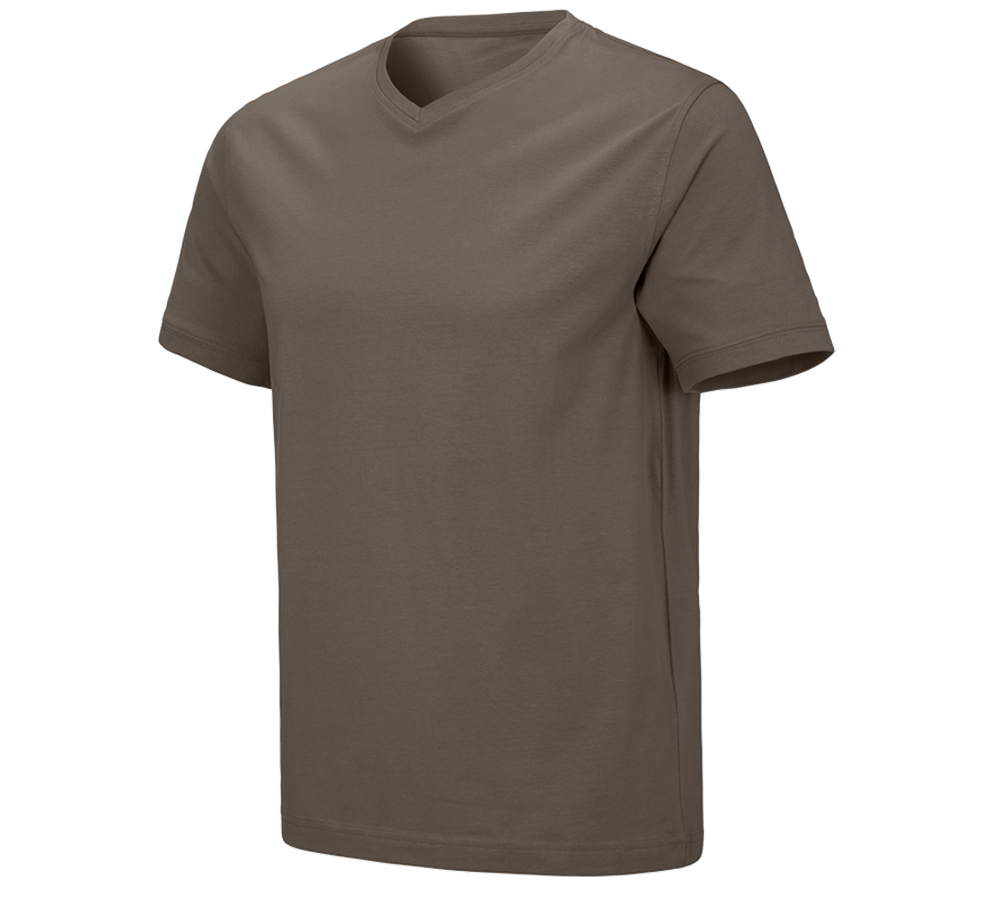 Topics: e.s. T-shirt cotton stretch V-Neck + stone