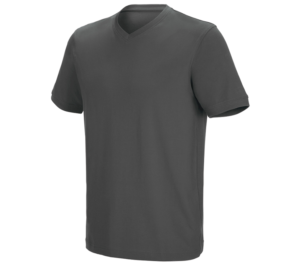 Emner: e.s. T-shirt cotton stretch V-Neck + antracit