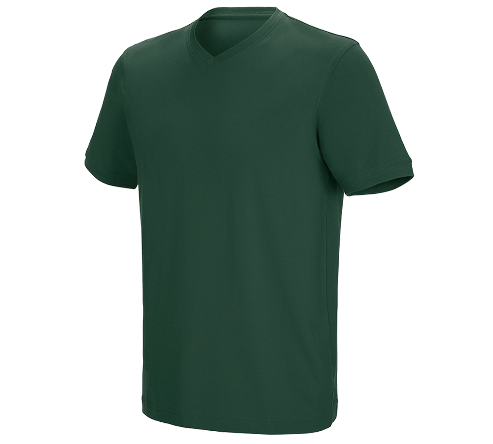 Joiners / Carpenters: e.s. T-shirt cotton stretch V-Neck + green