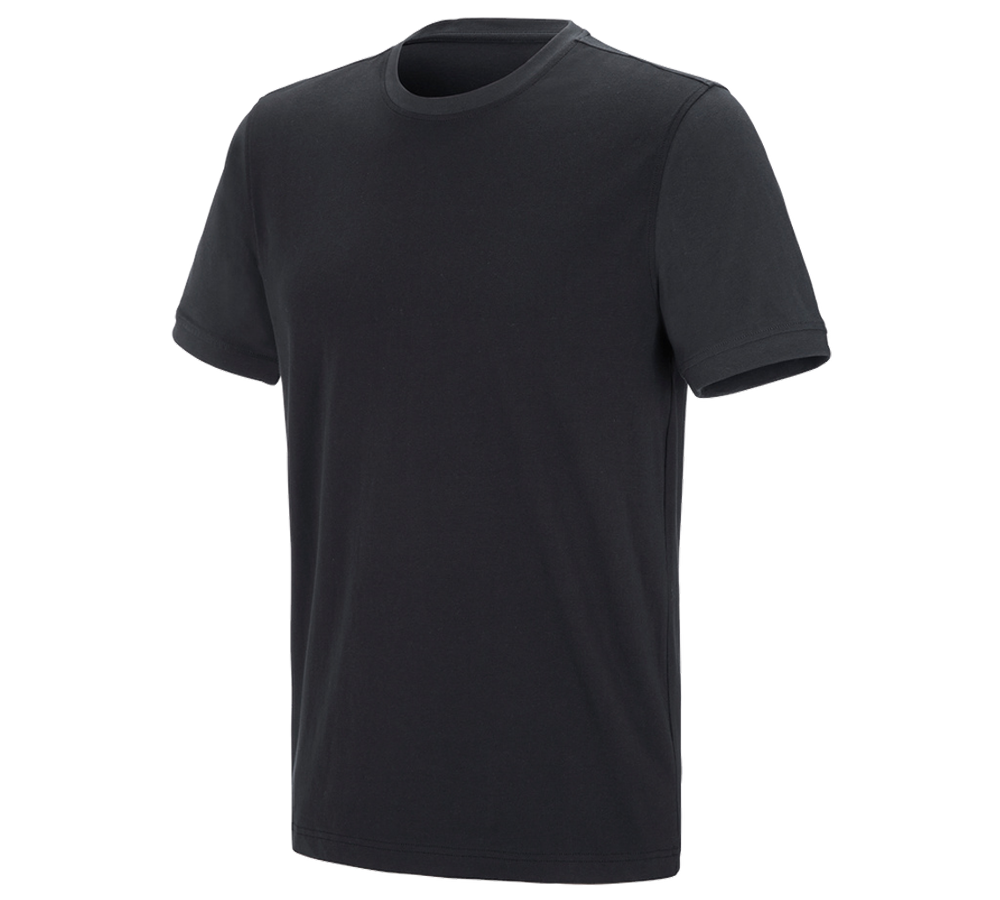 T-Shirts, Pullover & Skjorter: e.s. T-shirt cotton stretch bicolor + sort/grafit