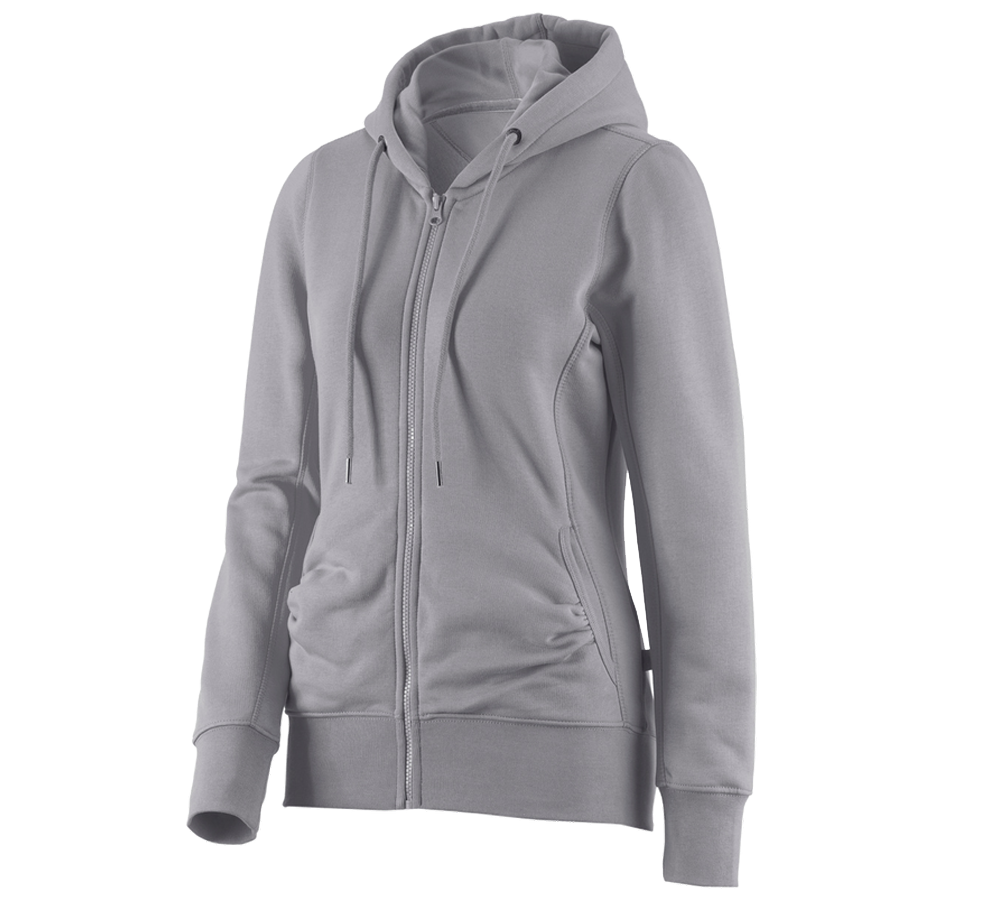 Shirts, Pullover & more: e.s. Hoody sweatjacket poly cotton, ladies' + platinum