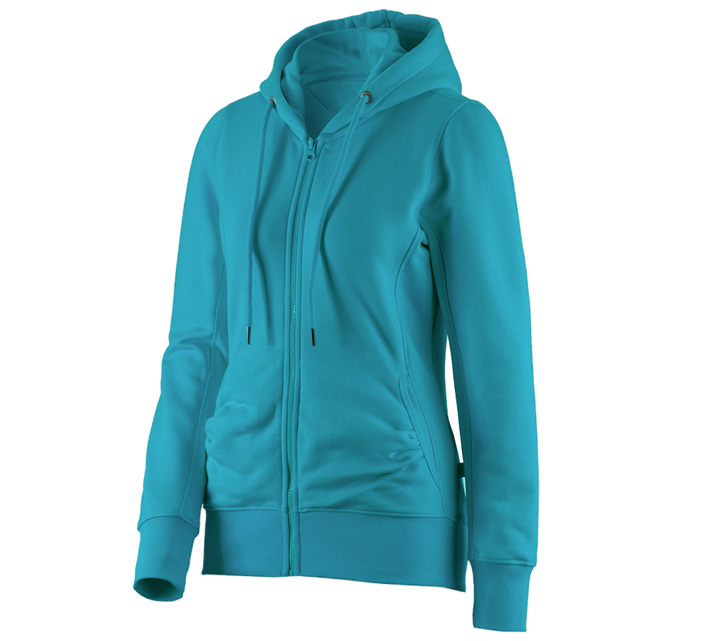 Shirts, Pullover & more: e.s. Hoody sweatjacket poly cotton, ladies' + ocean