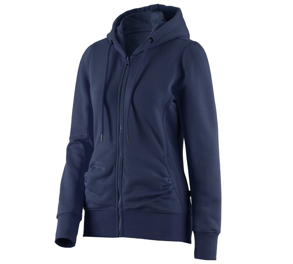 Shirts, Pullover & more: e.s. Hoody sweatjacket poly cotton, ladies' + navy