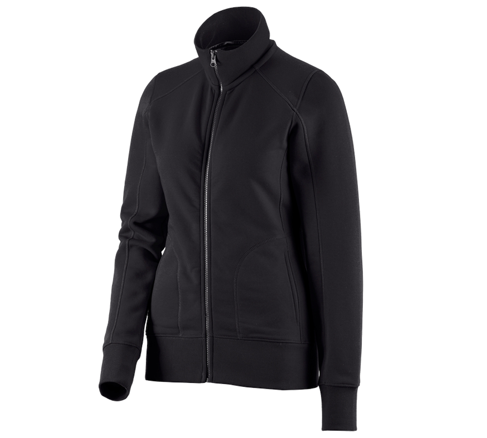 Shirts, Pullover & more: e.s. Sweat jacket poly cotton, ladies' + black