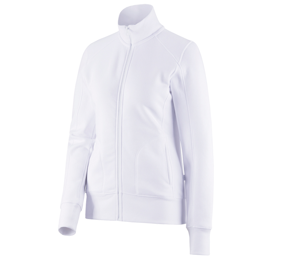 Shirts, Pullover & more: e.s. Sweat jacket poly cotton, ladies' + white