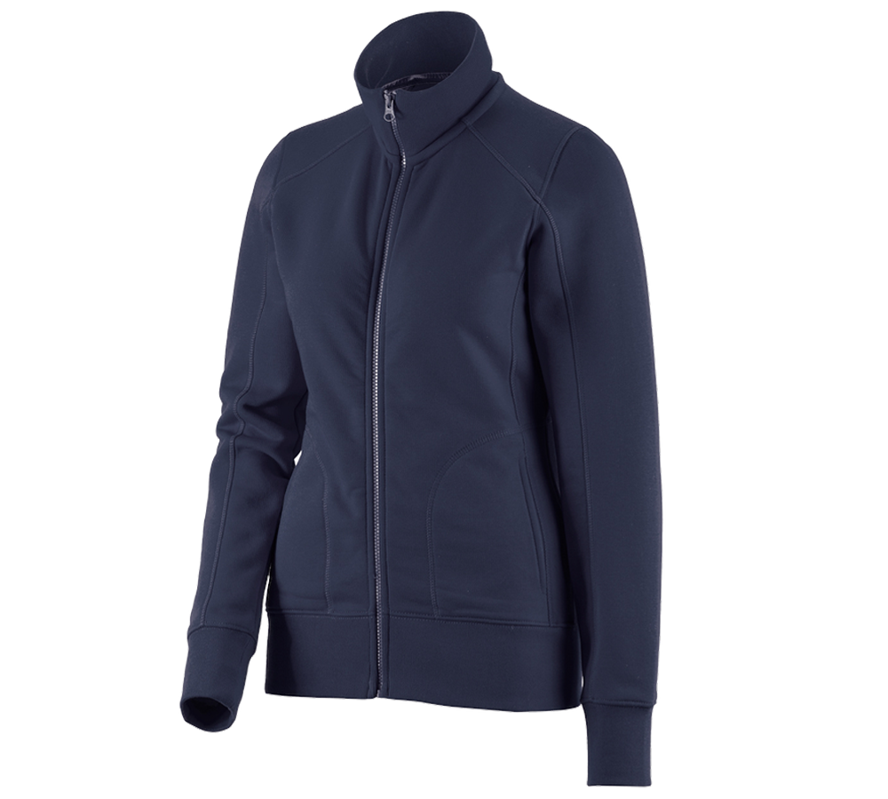 Shirts, Pullover & more: e.s. Sweat jacket poly cotton, ladies' + navy