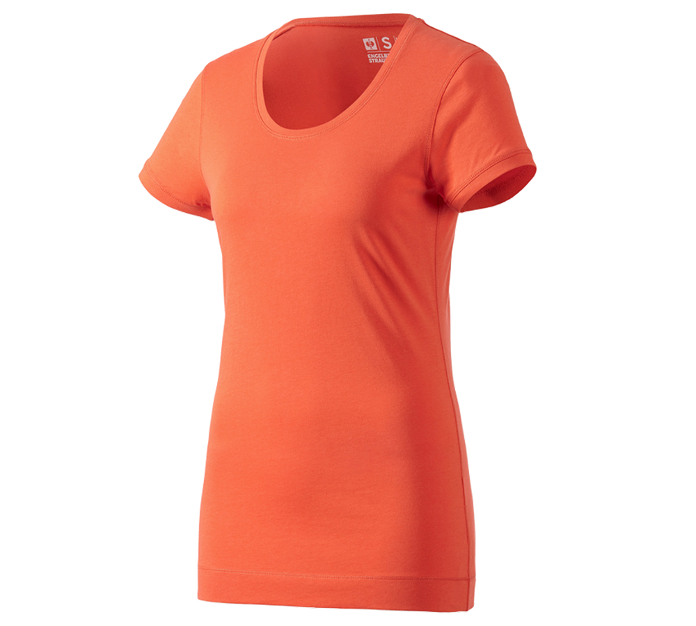 T-Shirts, Pullover & Skjorter: e.s. Long-Shirt cotton, damer + nektarin