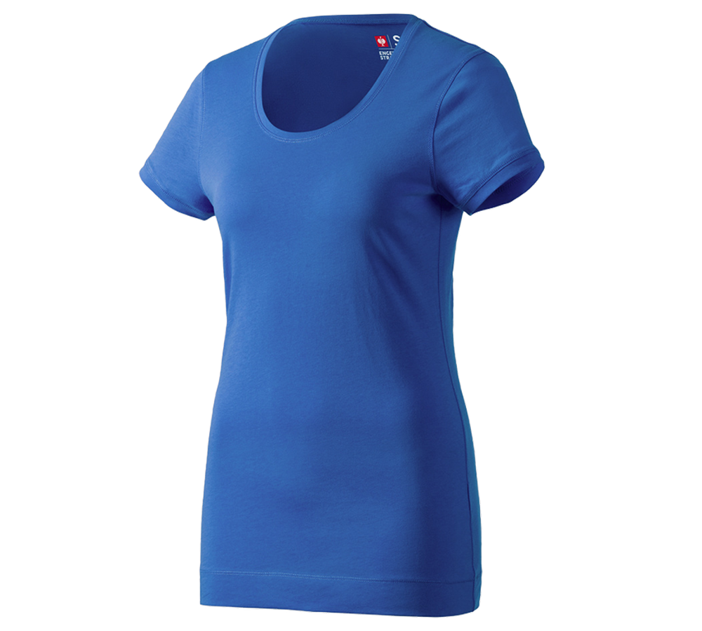 T-Shirts, Pullover & Skjorter: e.s. Long-Shirt cotton, damer + ensianblå