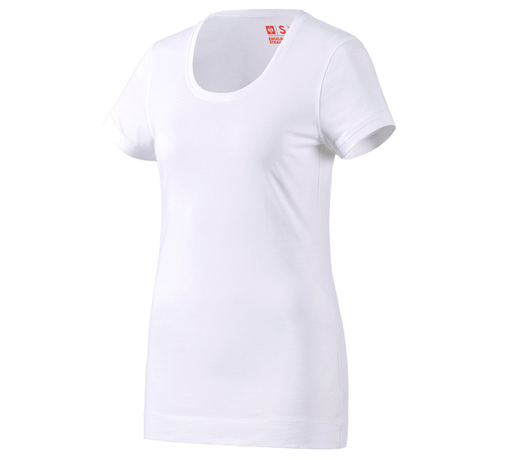 T-Shirts, Pullover & Skjorter: e.s. Long-Shirt cotton, damer + hvid
