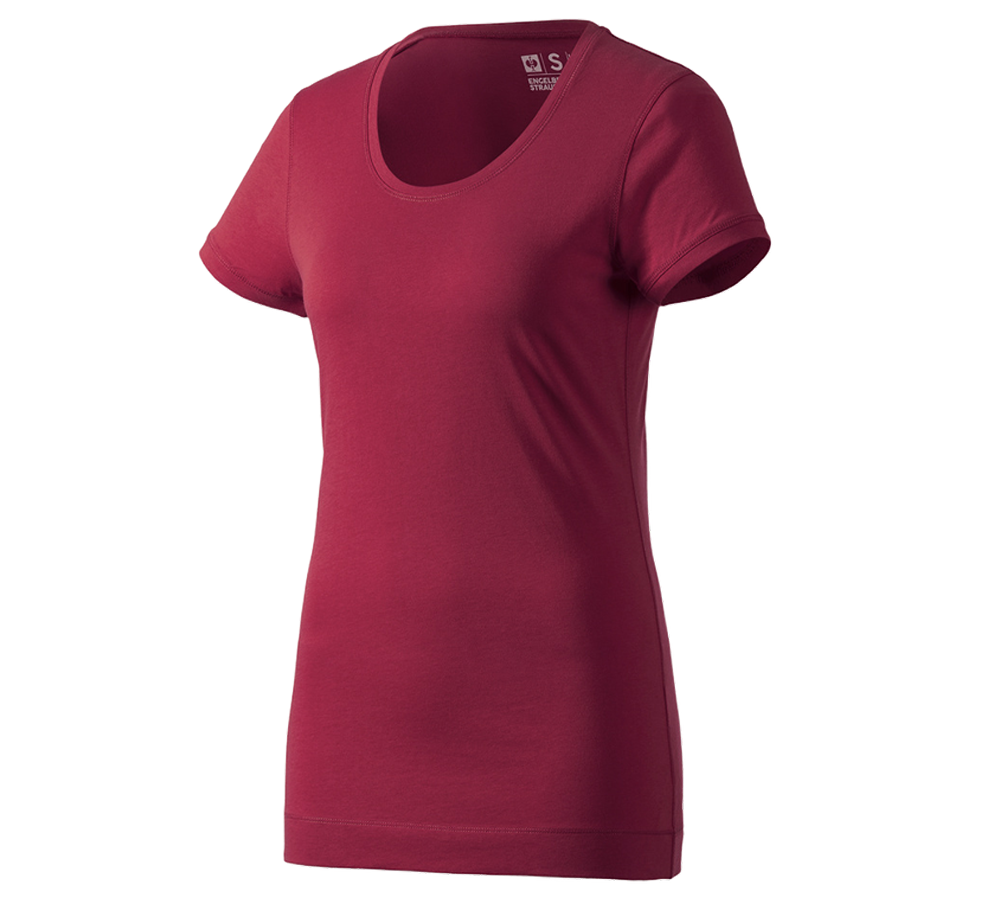 T-Shirts, Pullover & Skjorter: e.s. Long-Shirt cotton, damer + bordeaux