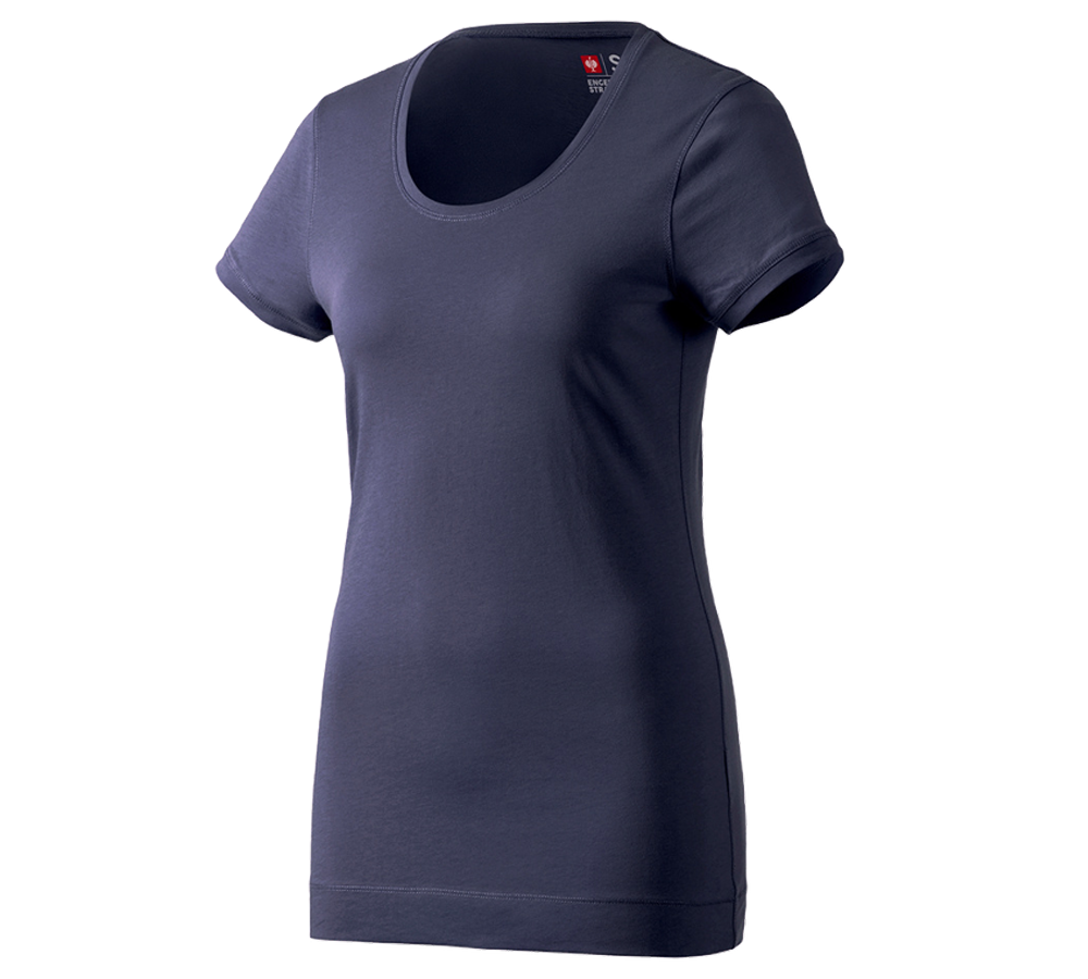 T-Shirts, Pullover & Skjorter: e.s. Long-Shirt cotton, damer + mørkeblå