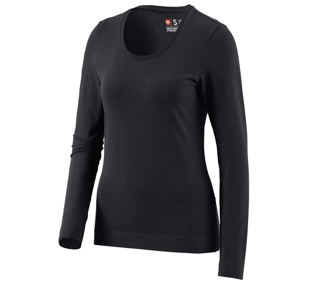 Plumbers / Installers: e.s. Long sleeve cotton stretch, ladies' + black