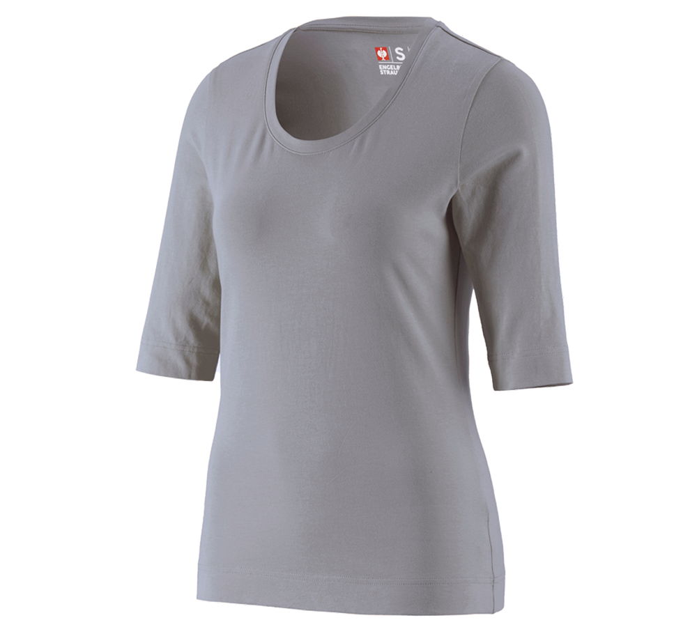 T-Shirts, Pullover & Skjorter: e.s. Shirt 3/4-ærmer cotton stretch, damer + platin