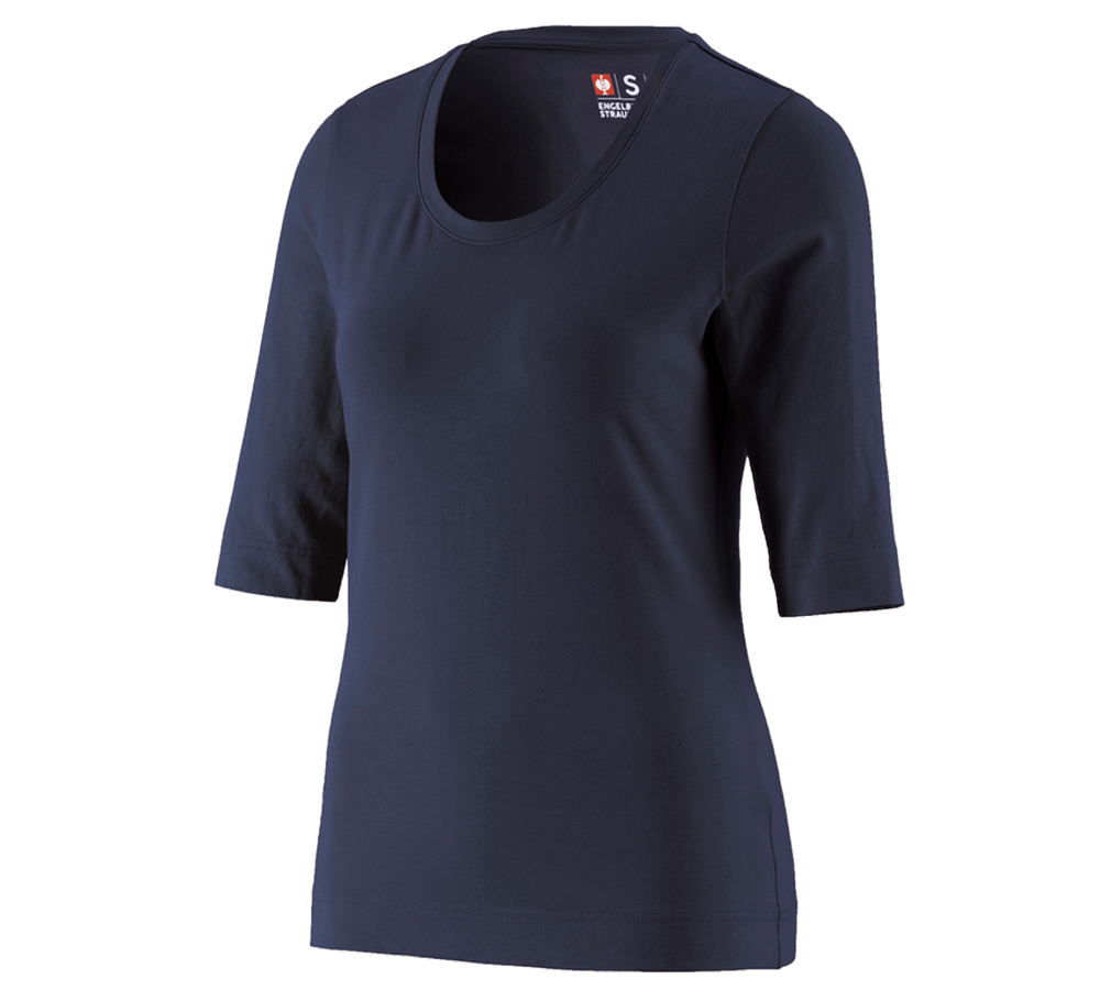 Emner: e.s. Shirt 3/4-ærmer cotton stretch, damer + mørkeblå