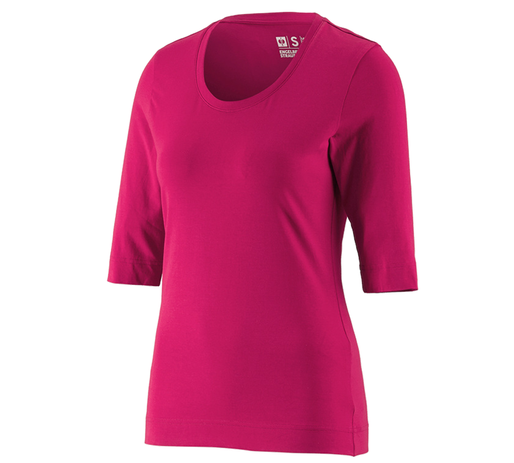 Gardening / Forestry / Farming: e.s. Shirt 3/4 sleeve cotton stretch, ladies' + berry