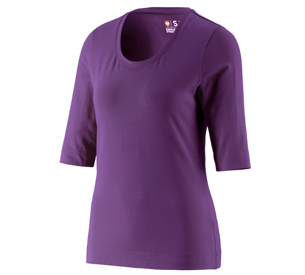 T-Shirts, Pullover & Skjorter: e.s. Shirt 3/4-ærmer cotton stretch, damer + violet