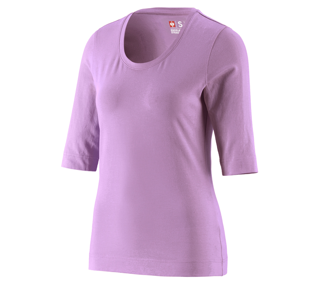 Emner: e.s. Shirt 3/4-ærmer cotton stretch, damer + lavendel