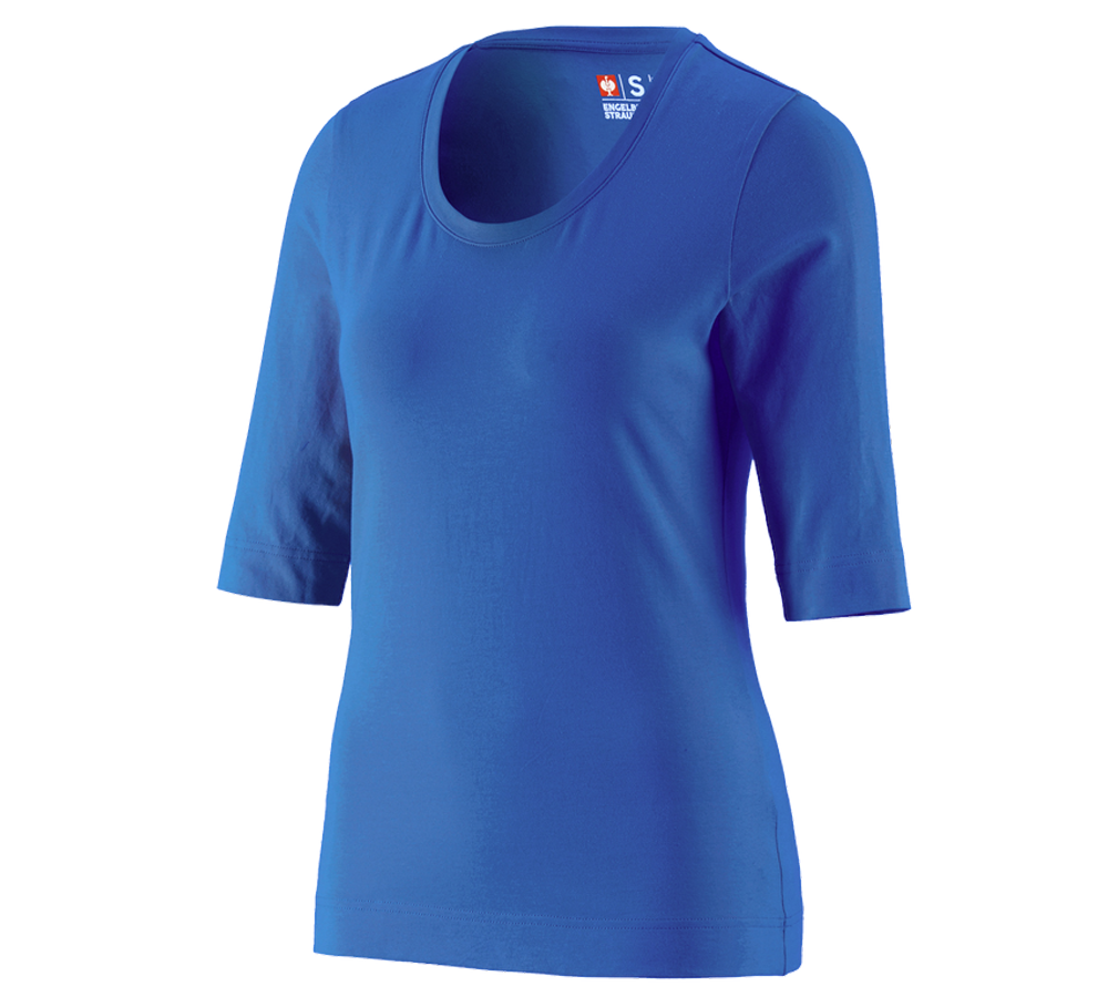 Plumbers / Installers: e.s. Shirt 3/4 sleeve cotton stretch, ladies' + gentianblue