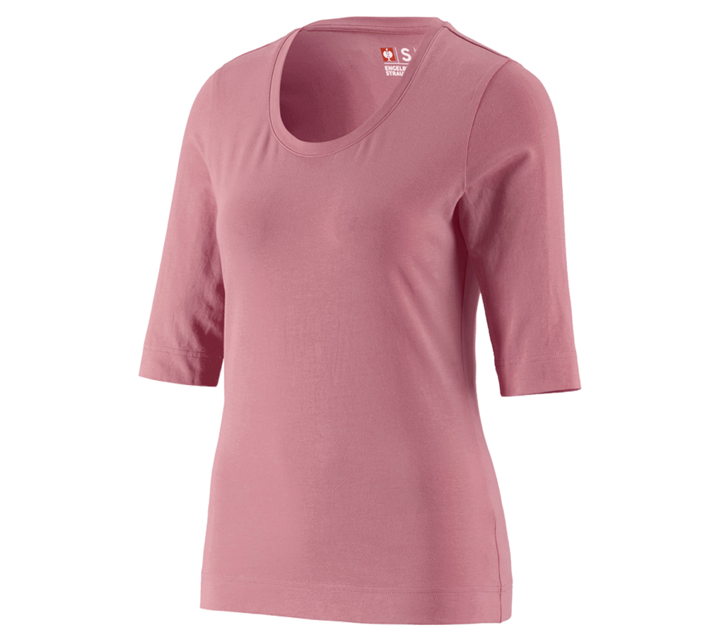 T-Shirts, Pullover & Skjorter: e.s. Shirt 3/4-ærmer cotton stretch, damer + gammelrosa