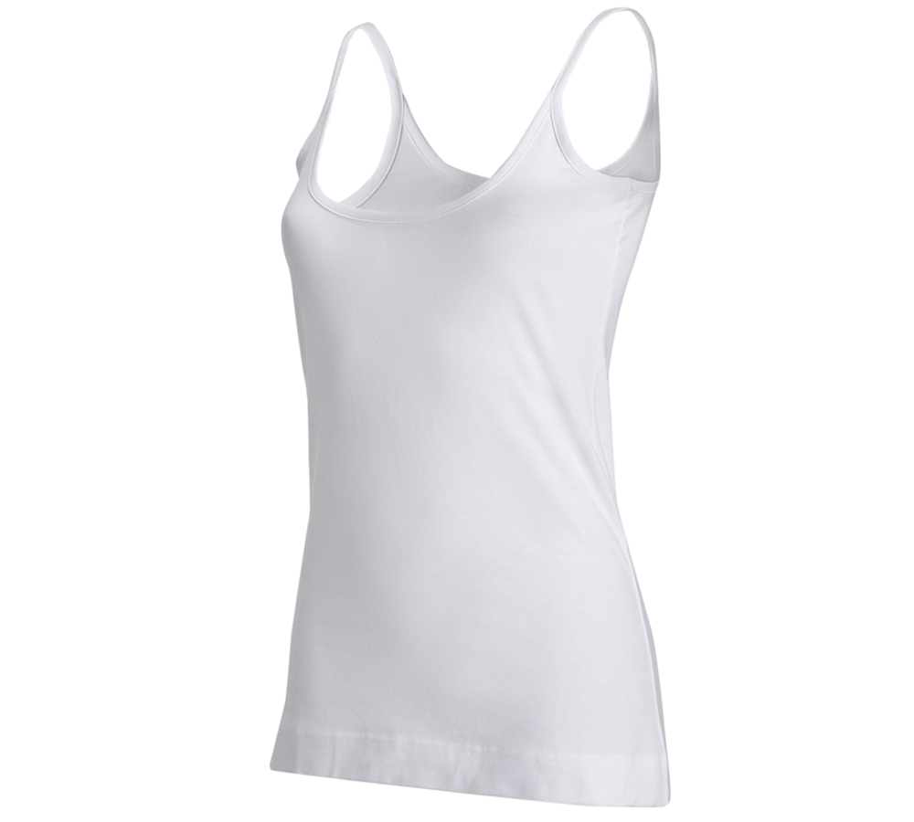 T-Shirts, Pullover & Skjorter: e.s. Spaghetti-Top cotton stretch, damer + hvid