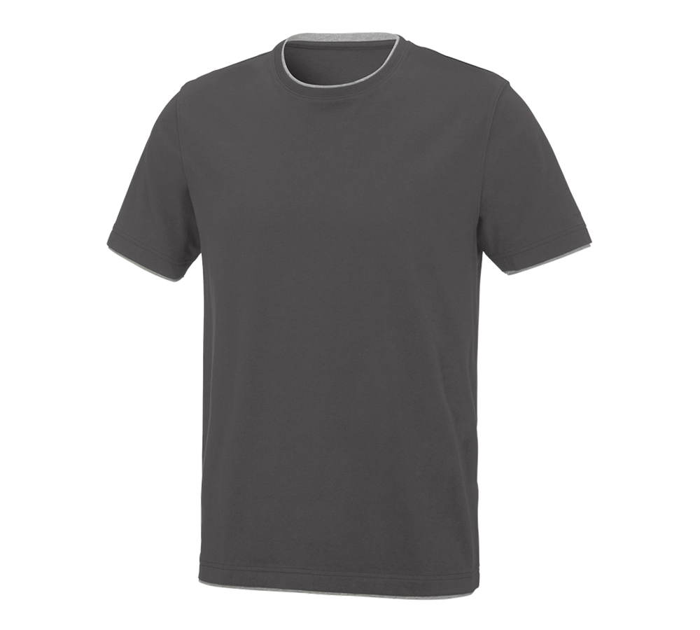 T-Shirts, Pullover & Skjorter: e.s. T-Shirt cotton stretch Layer + antracit/platin