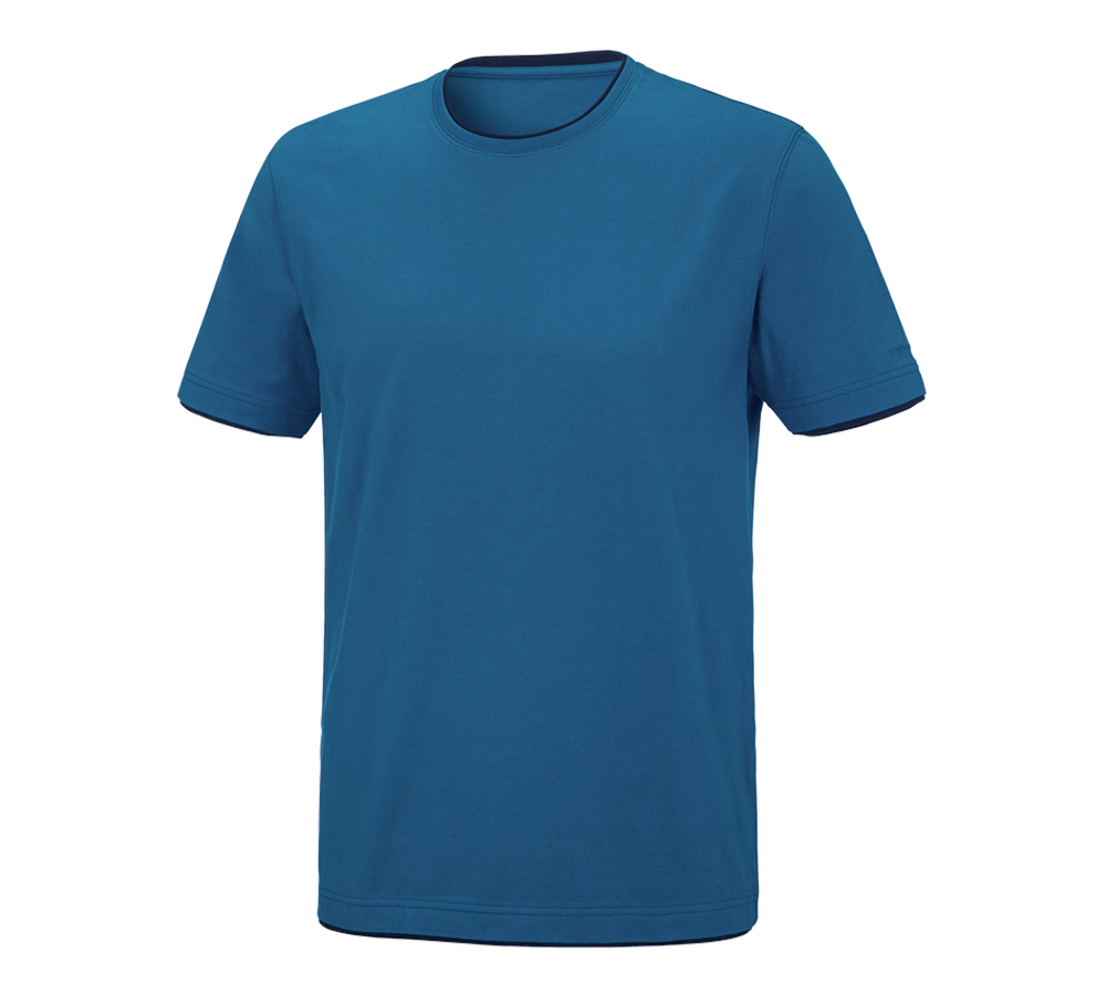 T-Shirts, Pullover & Skjorter: e.s. T-Shirt cotton stretch Layer + atol/mørkeblå