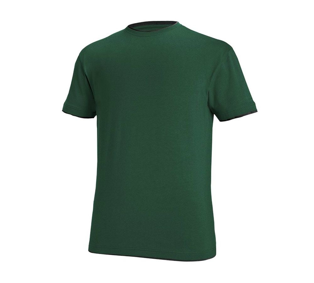 T-Shirts, Pullover & Skjorter: e.s. T-Shirt cotton stretch Layer + grøn/sort