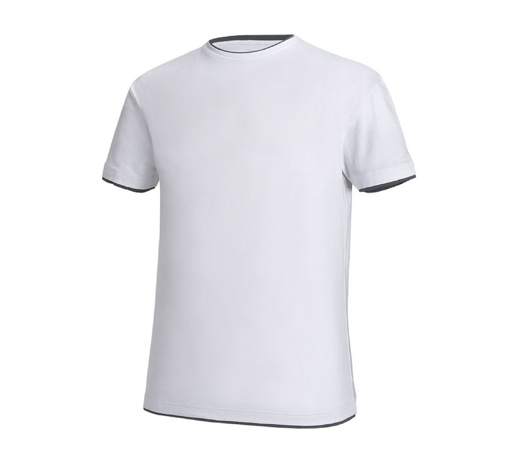 T-Shirts, Pullover & Skjorter: e.s. T-Shirt cotton stretch Layer + hvid/grå