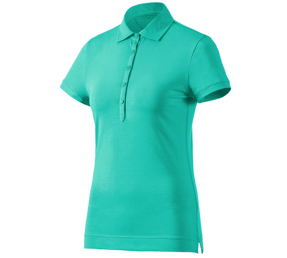 T-Shirts, Pullover & Skjorter: e.s. Polo-Shirt cotton stretch, damer + lagune